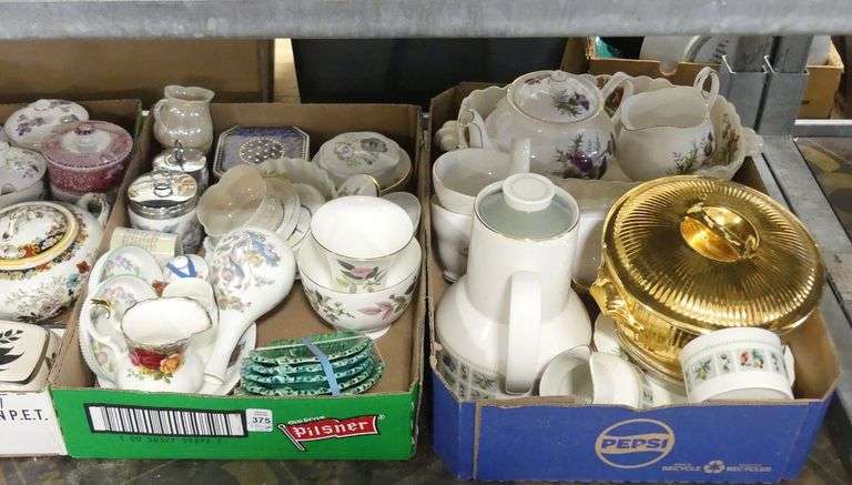 FOUR BOXES OF CHINA AND POTTERY