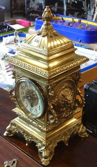 ELABORATE BRASS CLOCK