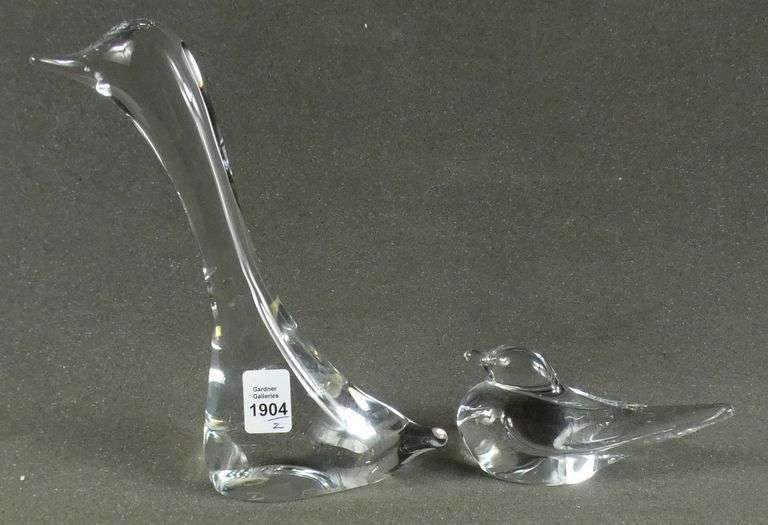 2 DAUM CRYSTAL FIGURINES