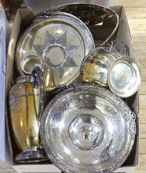 BOX LOT OF SILVER PLATE
