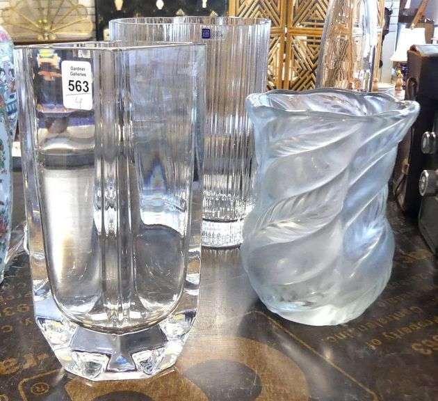 THREE QUALITY VASES AND DECANTER