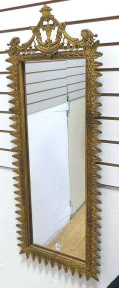 GILDED METAL WALL MIRROR