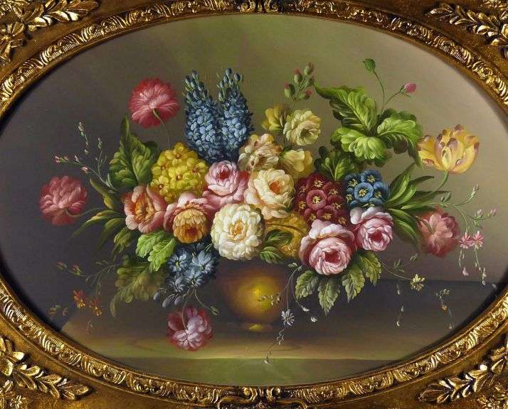 IMPRESSIVE FRAME WITH STILL LIFE OIL