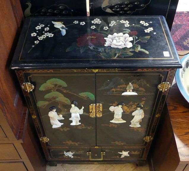 ASIAN LACQUER BAR CABINET
