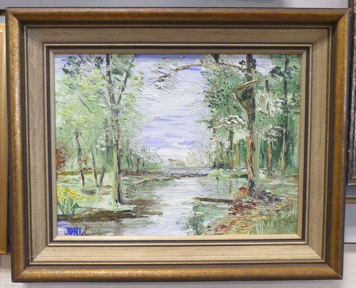 TWO OIL PAINTINGS AND WATERCOLOUR