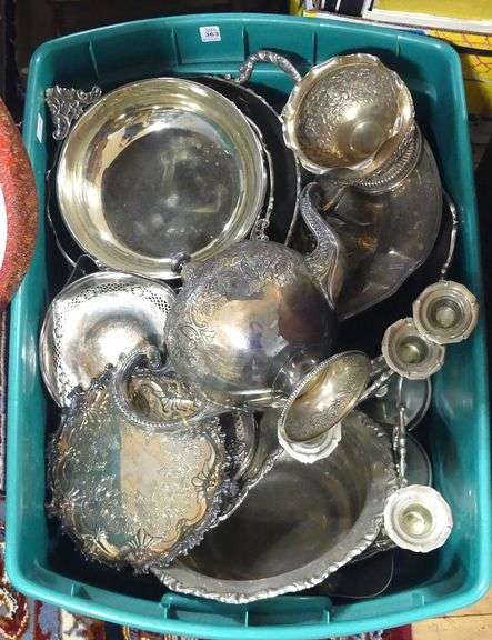 BIN LOT OF SILVER PLATE