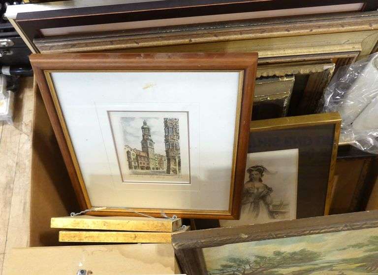 BOX LOT OF ASSORTED ARTWORK