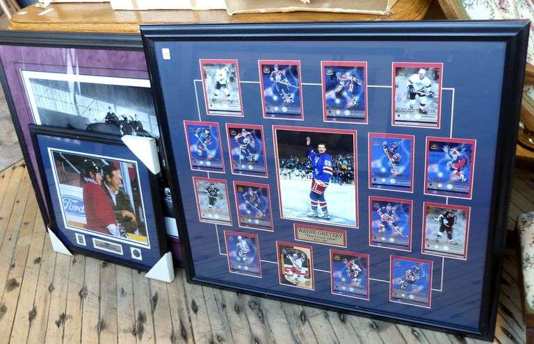 THREE FRAMED HOCKEY PRINTS