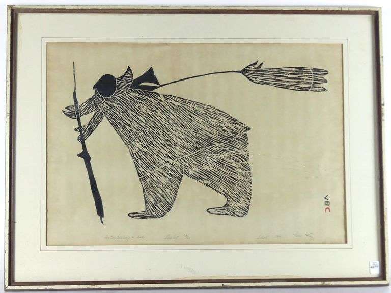 1966 STONECUT PRINT BY ELEESHUHE PARR