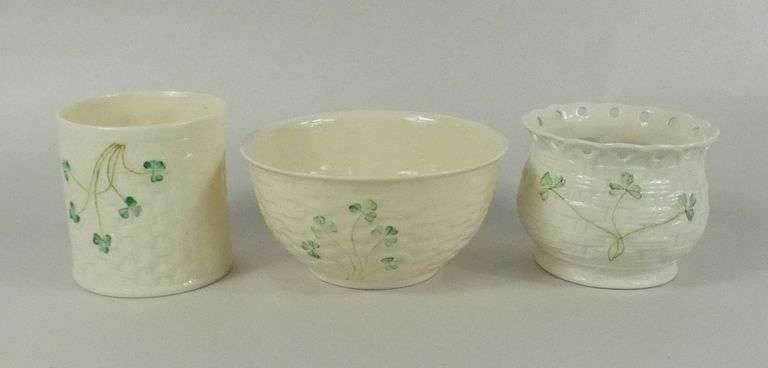 9 PIECES OF IRISH BELLEEK