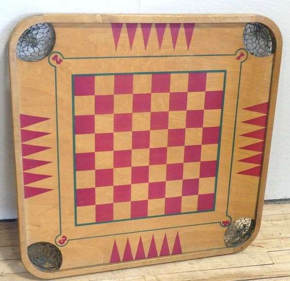 TWO VINTAGE WOODEN GAME BOARDS