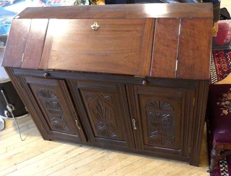 ART DECO SLANT FRONT WRITING DESK
