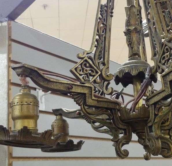 ART DECO BRASS LIGHT FIXTURE