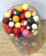 LARGE VASE OF BILLIARD BALLS