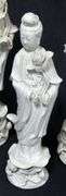 THREE "GUAN YIN" BLANC-DE-CHINE PORCELAIN FIGURINES