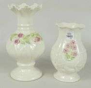 2 IRISH BELLEEK VASES