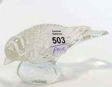 PAIR OF CRYSTAL "BIRD" PAPERWEIGHTS