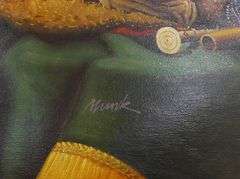 FRAMED "MUSICAL INSTRUMENTS" OIL PAINTING