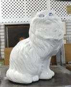 THREE LARGE CERAMIC "CAT" FIGURINES