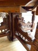 19TH CENTURY CARVED OAK DINING TABLE
