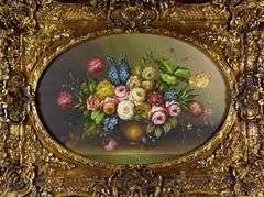 IMPRESSIVE FRAME WITH STILL LIFE OIL