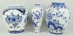 THREE DELFTS VASES