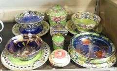 TWELVE PIECES OF MALING ART POTTERY