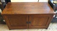 MISSION STYLE OAK T.V. CABINET