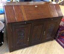 ART DECO SLANT FRONT WRITING DESK