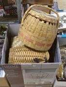 LARGE BOX OF WICKER BASKETS