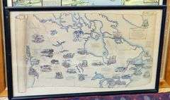 THREE FRAMED VINTAGE MAPS