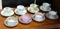 EIGHT AYNSLEY CUPS AND SAUCERS