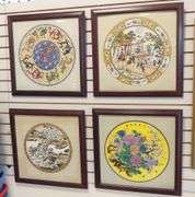 FOUR FRAMED CHINESE ENAMEL CHARGERS