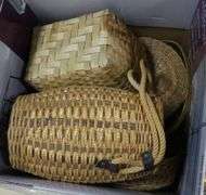 LARGE BOX OF WICKER BASKETS