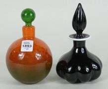 2 ART GLASS SCENT BOTTLES