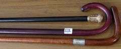 TWO WALKING STICKS AND CANE