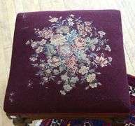 VICTORIAN NEEDLEPOINT FOOTSTOOL