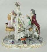 ANTIQUE DRESDEN FIGURE GROUP