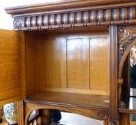 19TH CENTURY OAK MIRRORED-BACK SIDEBOARD