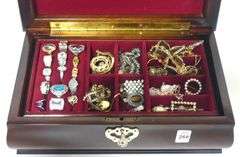 JEWELLERY BOX WITH CONTENTS