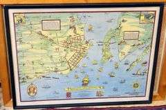 THREE FRAMED VINTAGE MAPS