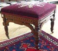 VICTORIAN NEEDLEPOINT FOOTSTOOL
