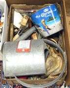 BOX LOT OF METAL WARE, ETC.