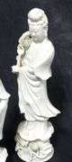 THREE "GUAN YIN" BLANC-DE-CHINE PORCELAIN FIGURINES