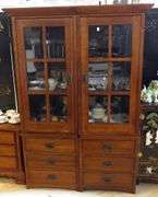 MISSION STYLE OAK BOOKCASE UNIT