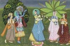 INDIAN SCHOOL PAINTING ON LINEN