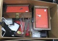 TWO BOX LOTS OF SHADOWBOX CASES, ETC.
