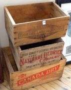 THREE WOODEN CRATES