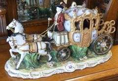 IMPRESSIVE DRESDEN PORCELAIN "CARRIAGE" FIGURINE