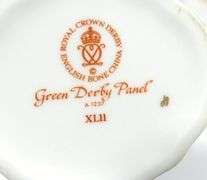 ROYAL CROWN DERBY "GREEN DERBY PANEL" TEA SET